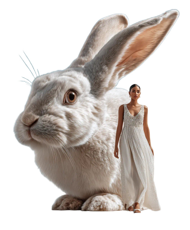 Serene Woman And Gemstone Rabbit V4 Vinyl Car Decal Sticker – Waterproof & UV-Resistant 8"