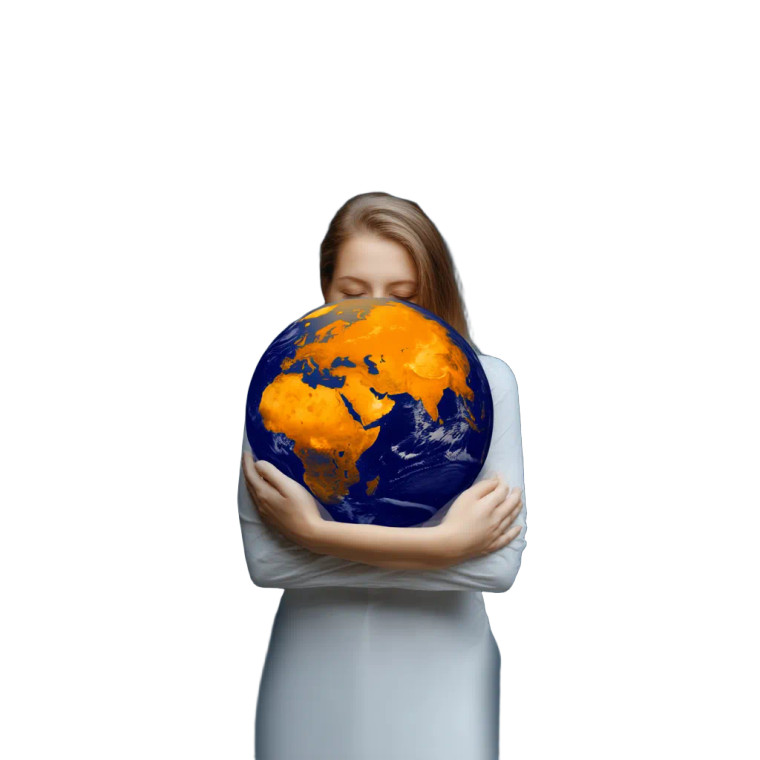 Joyful Earth Hug Vinyl Car Decal Sticker – Waterproof & UV-Resistant 8"