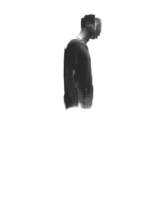 Glitched Minimalist Man Vinyl Car Decal Sticker – Waterproof & UV-Resistant 8"