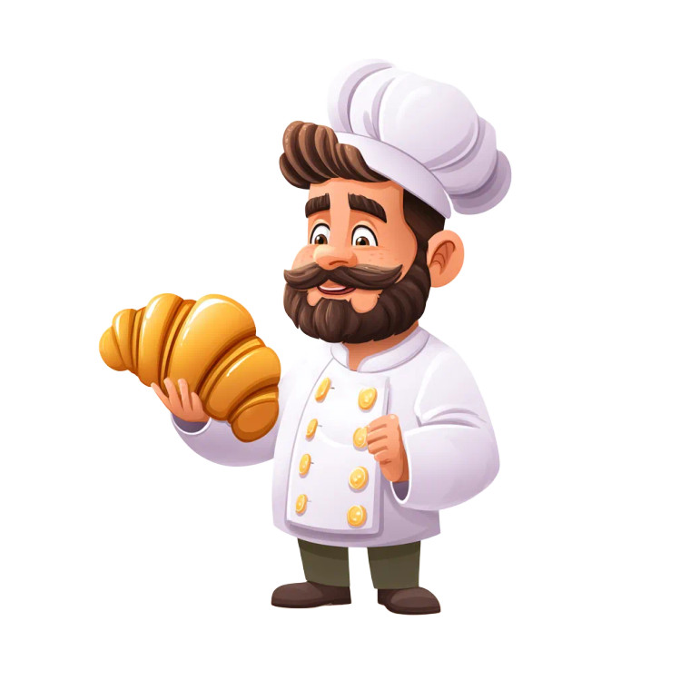 Baker With Croissant Vinyl Car Decal Sticker – Waterproof & UV-Resistant 8"