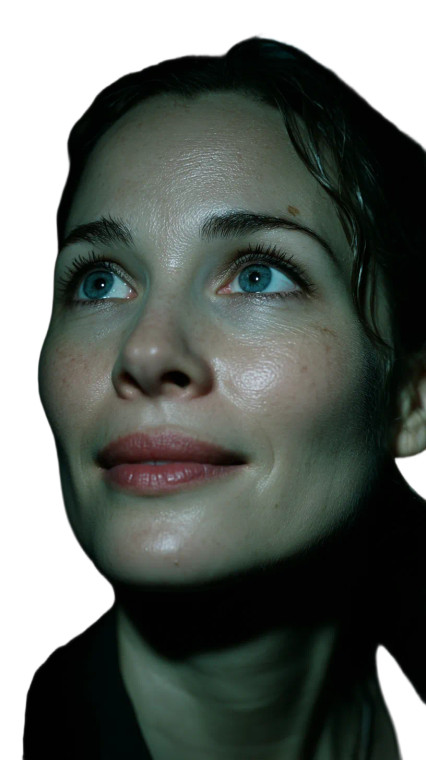 Anxious Woman Close-Up Vinyl Car Decal Sticker – Waterproof & UV-Resistant 8"