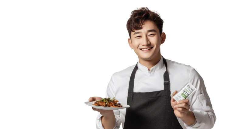 Smiling Korean Chef Vinyl Car Decal Sticker – Waterproof & UV-Resistant 8"