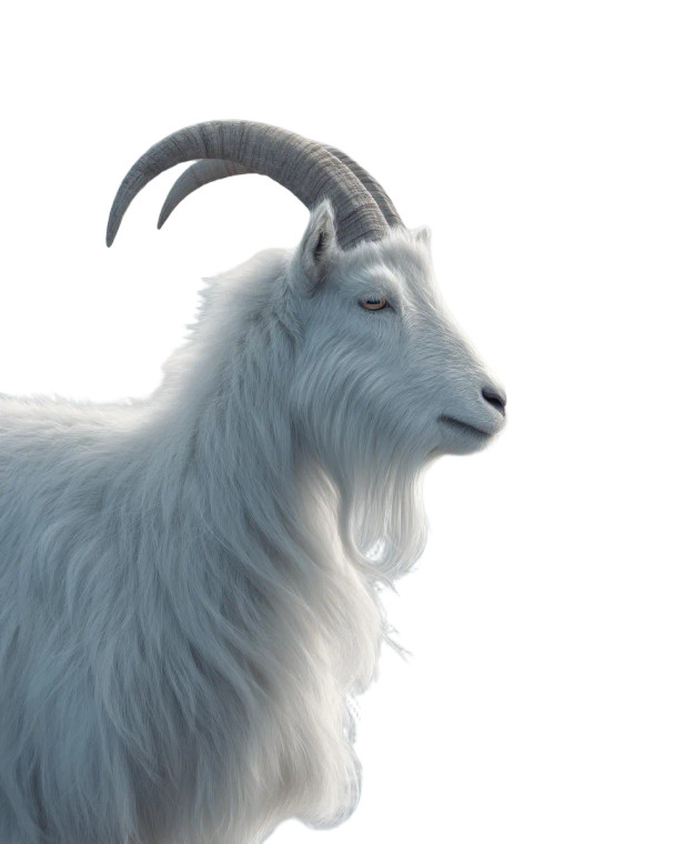 White Mountain Goat Vinyl Car Decal Sticker – Waterproof & UV-Resistant 8"