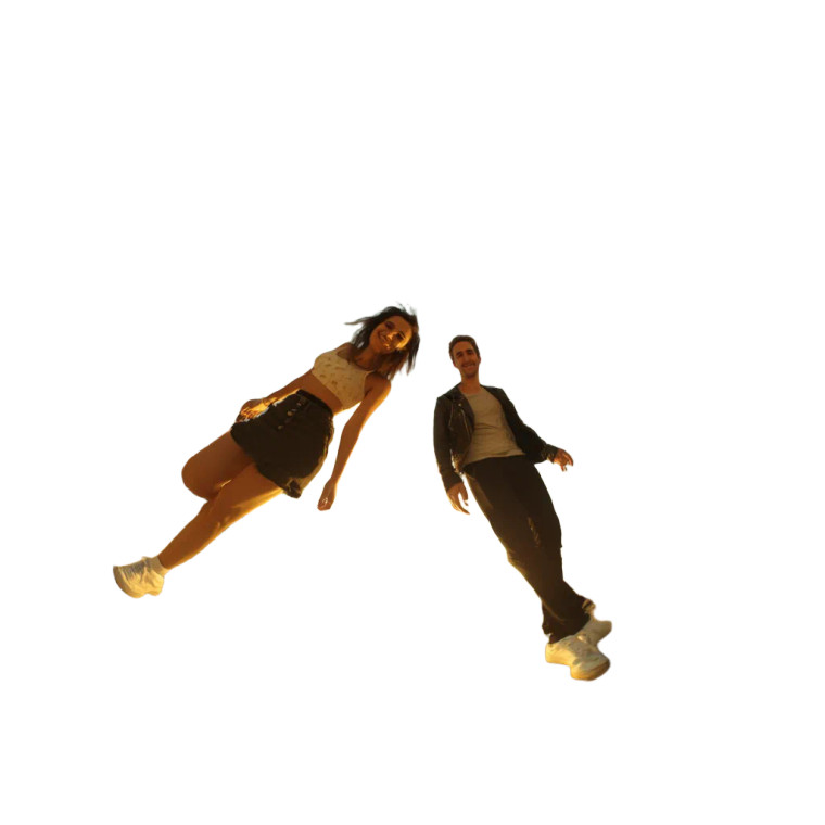 Cheerful Urban Couple Vinyl Car Decal Sticker – Waterproof & UV-Resistant 8"