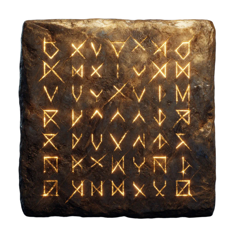 Golden Rune Tablet Vinyl Car Decal Sticker – Waterproof & UV-Resistant 8"
