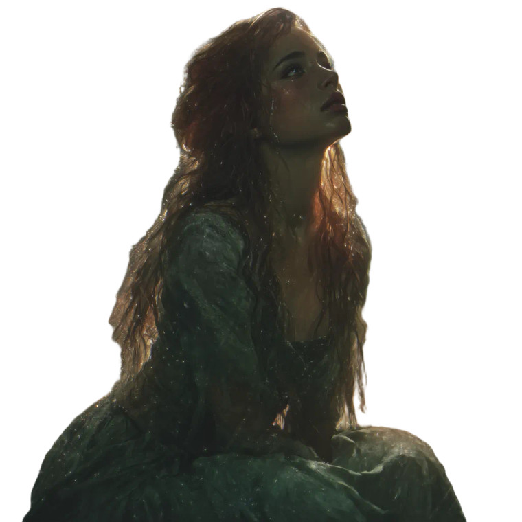 Ethereal Weeping Goddess Vinyl Car Decal Sticker – Waterproof & UV-Resistant 8"