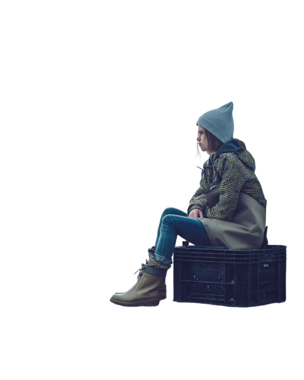 Vintage Fisherwoman Vinyl Car Decal Sticker – Waterproof & UV-Resistant 8"