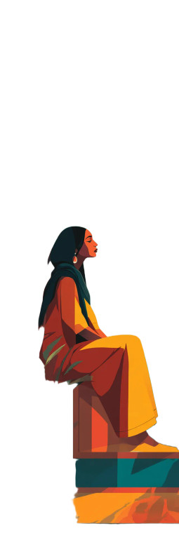 Thoughtful Bangladeshi Woman Vinyl Car Decal Sticker – Waterproof & UV-Resistant 8"