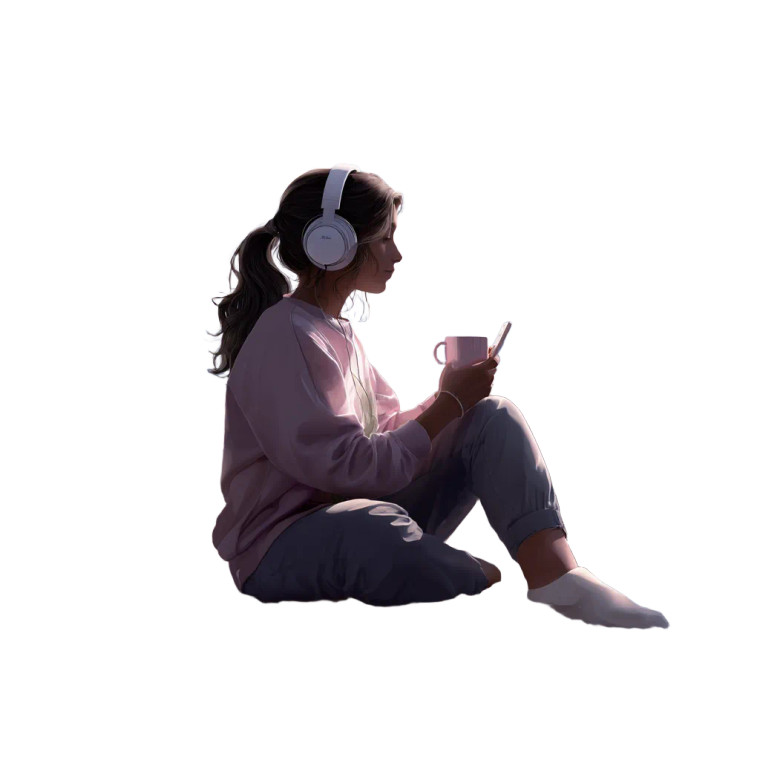 Lofi Girl V2 Vinyl Car Decal Sticker – Waterproof & UV-Resistant 8"