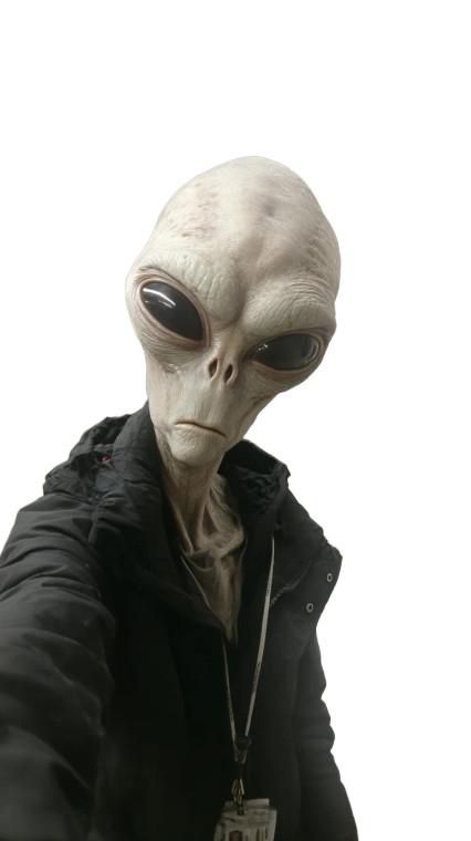 Office Alien Selfie Vinyl Car Decal Sticker – Waterproof & UV-Resistant 8"