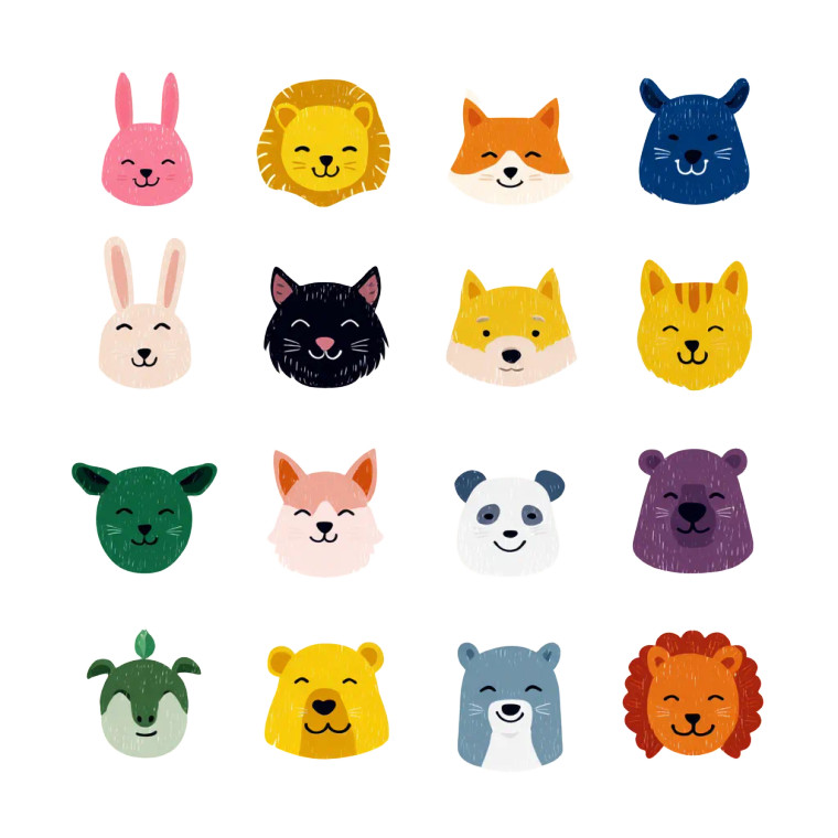 Kawaii Animal Icons Vinyl Car Decal Sticker – Waterproof & UV-Resistant 8"