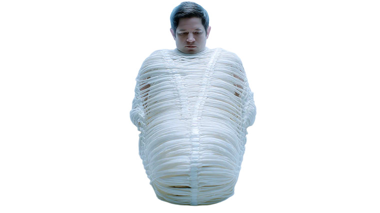 Cocooned Man Vinyl Car Decal Sticker – Waterproof & UV-Resistant 8"