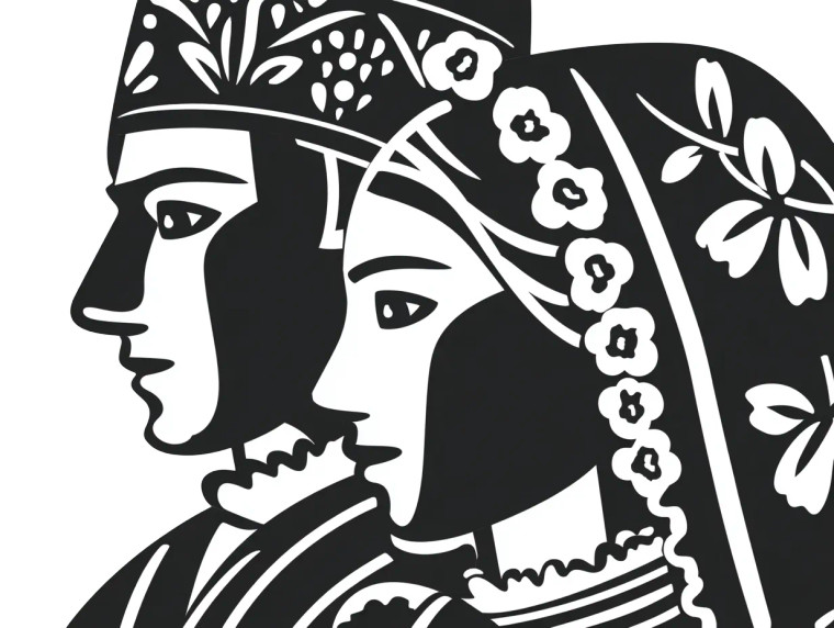 Serbian Folk Couple Vinyl Car Decal Sticker – Waterproof & UV-Resistant 8"