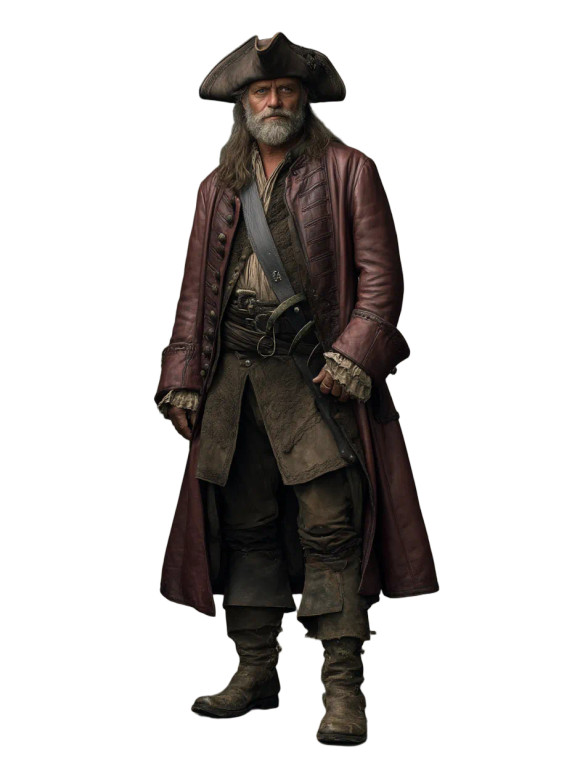 Pirate Captain Portrait V4 Vinyl Car Decal Sticker – Waterproof & UV-Resistant 8"
