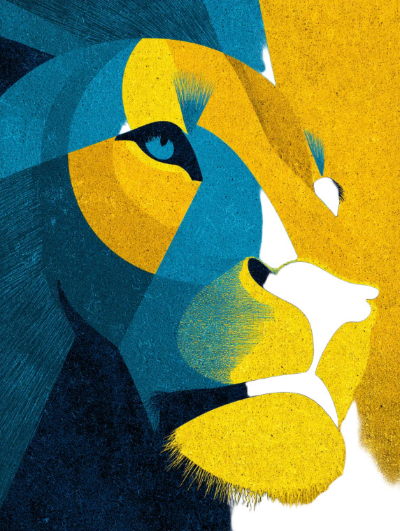 Geometric Lion Face Vinyl Car Decal Sticker – Waterproof & UV-Resistant 8"