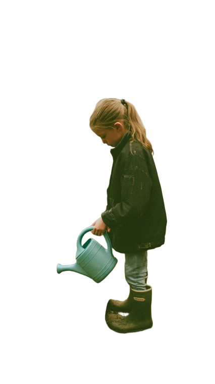 Girl Watering Plants Vinyl Car Decal Sticker – Waterproof & UV-Resistant 8"