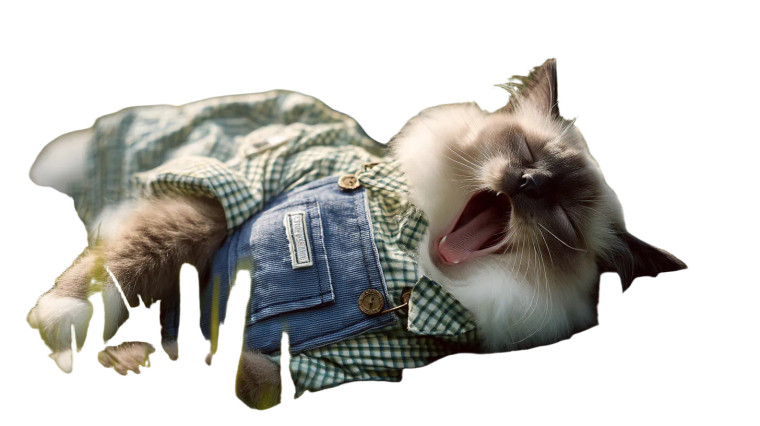 Ragdoll Cat Yawning Vinyl Car Decal Sticker – Waterproof & UV-Resistant 8"