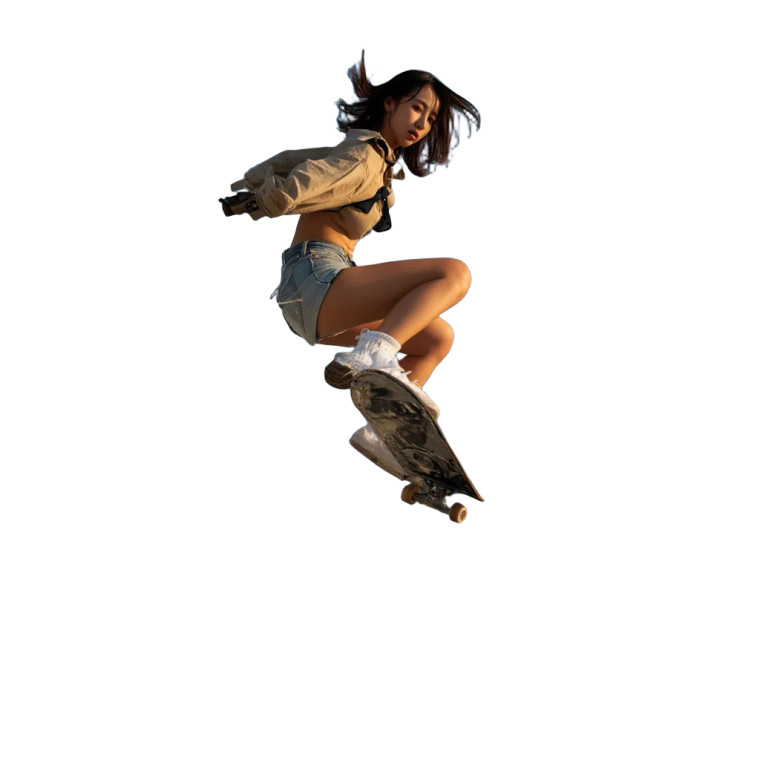 Skateboarding Girl V2 Vinyl Car Decal Sticker – Waterproof & UV-Resistant 8"