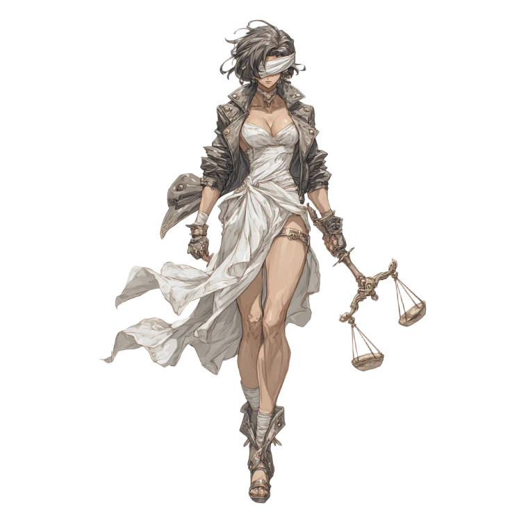 Chic Lady Justice Vinyl Car Decal Sticker – Waterproof & UV-Resistant 8"