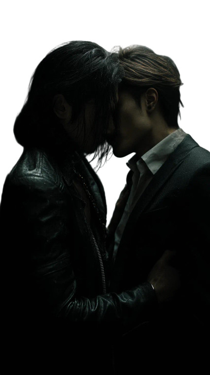 Gay Lovers Embracing Vinyl Car Decal Sticker – Waterproof & UV-Resistant 8"