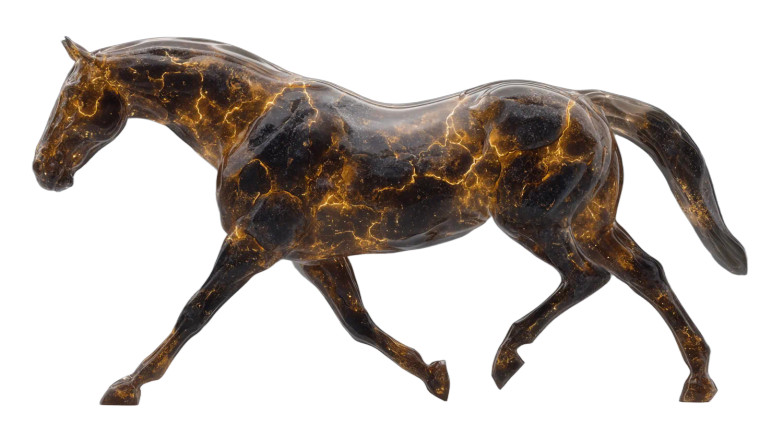 Molten Lava Horse V3 Vinyl Car Decal Sticker – Waterproof & UV-Resistant 8"