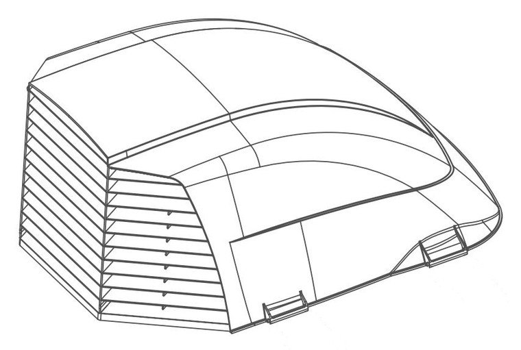 MaxxAir II Dome Roof Vent Cover | Exterior Mount | Twice Vent Area | Smoke Color | Fits 14x14 Vents