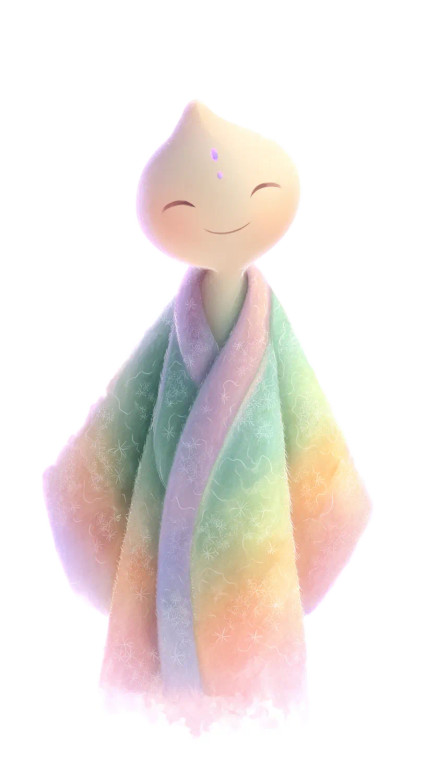 Smiling Alien Jizō Vinyl Car Decal Sticker – Waterproof & UV-Resistant 8"