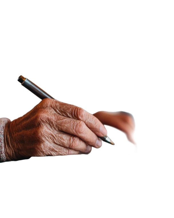 Elderly Hands Typing Vinyl Car Decal Sticker – Waterproof & UV-Resistant 8"