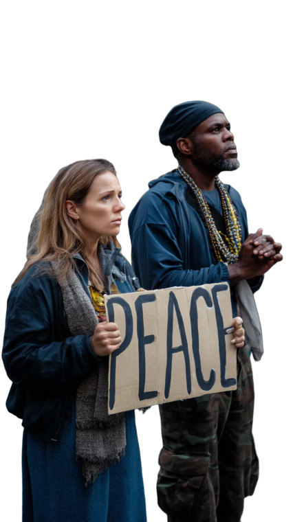 Peace Protesters Vinyl Car Decal Sticker – Waterproof & UV-Resistant 8"