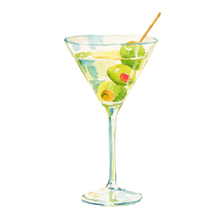 Martini Cocktail Art Vinyl Car Decal Sticker – Waterproof & UV-Resistant 8"