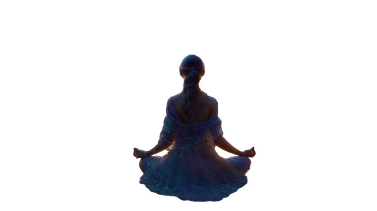 Cosmic Meditating Woman V2 Vinyl Car Decal Sticker – Waterproof & UV-Resistant 8"