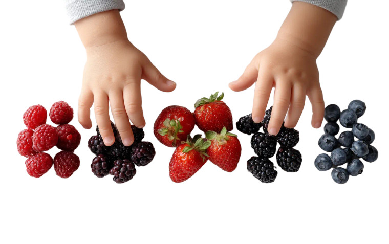 Child Playing With Fruit Vinyl Car Decal Sticker – Waterproof & UV-Resistant 8"