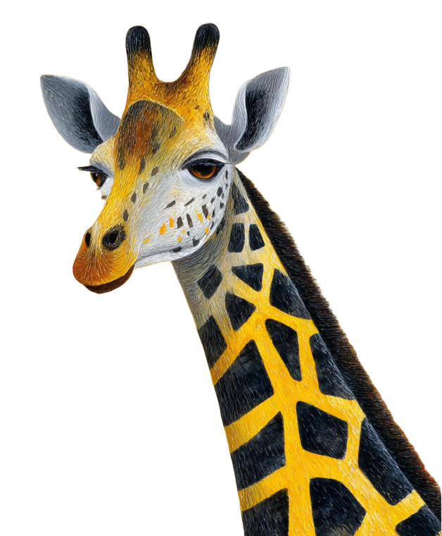 Giraffe Painting Vinyl Car Decal Sticker – Waterproof & UV-Resistant 8"