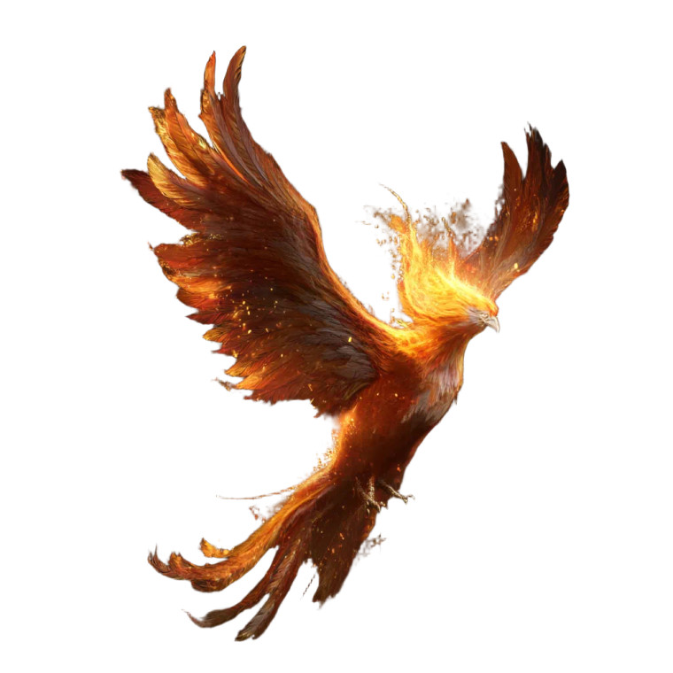 Fiery Phoenix Rising V2 Vinyl Car Decal Sticker – Waterproof & UV-Resistant 8"