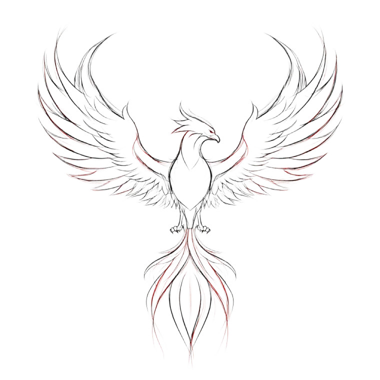 Featherless Phoenix Vinyl Car Decal Sticker – Waterproof & UV-Resistant 8"