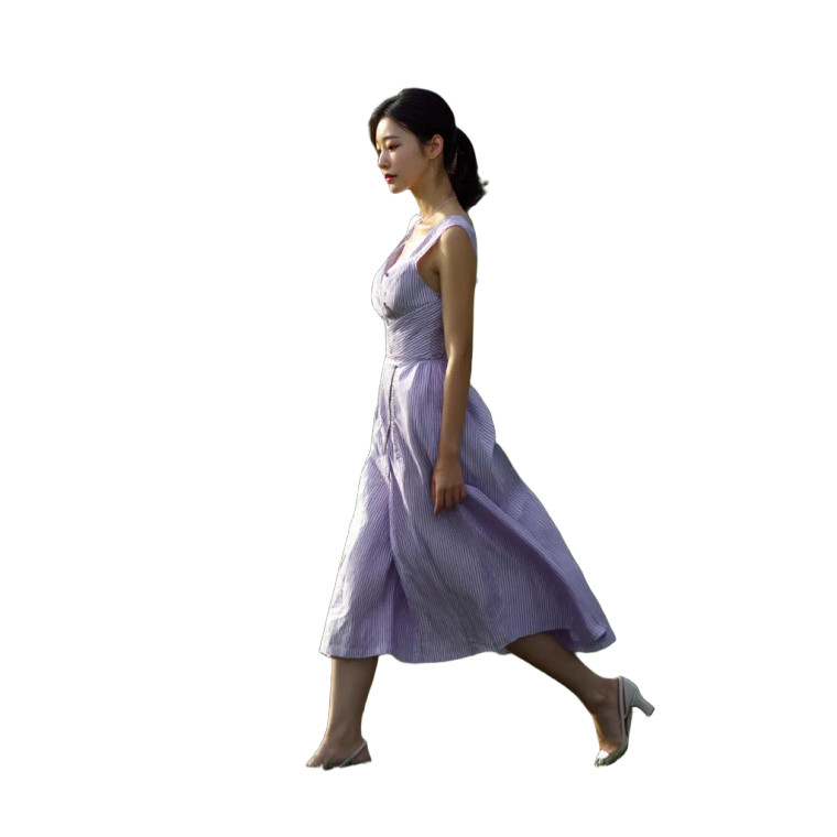 Korean Girl Walking Vinyl Car Decal Sticker – Waterproof & UV-Resistant 8"