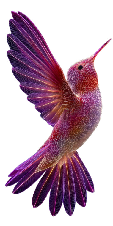 Glowing Hummingbird Trails Vinyl Car Decal Sticker – Waterproof & UV-Resistant 8"