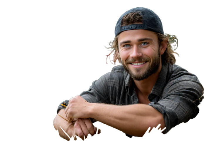 Smiling Young Farmer Vinyl Car Decal Sticker – Waterproof & UV-Resistant 8"