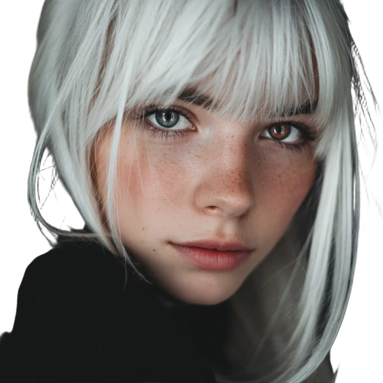 White-Haired Girl V6 Vinyl Car Decal Sticker – Waterproof & UV-Resistant 8"