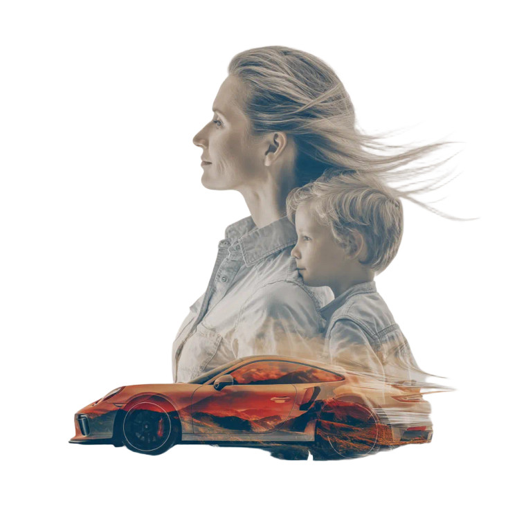 Mother With Son Vinyl Car Decal Sticker – Waterproof & UV-Resistant 8"