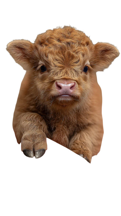 Micro Highland Calf Vinyl Car Decal Sticker – Waterproof & UV-Resistant 8"