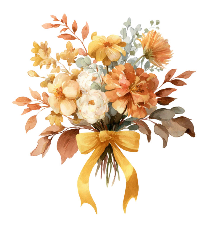Fall Bouquet Vinyl Car Decal Sticker – Waterproof & UV-Resistant 8"