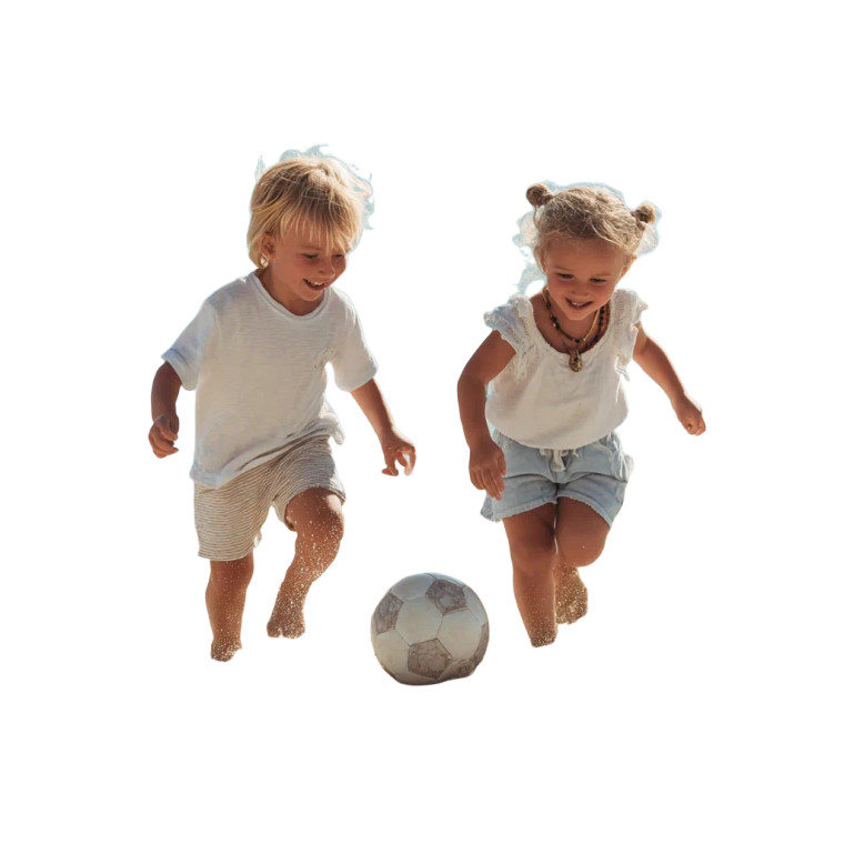 Toddlers Playing Soccer Vinyl Car Decal Sticker – Waterproof & UV-Resistant 8"