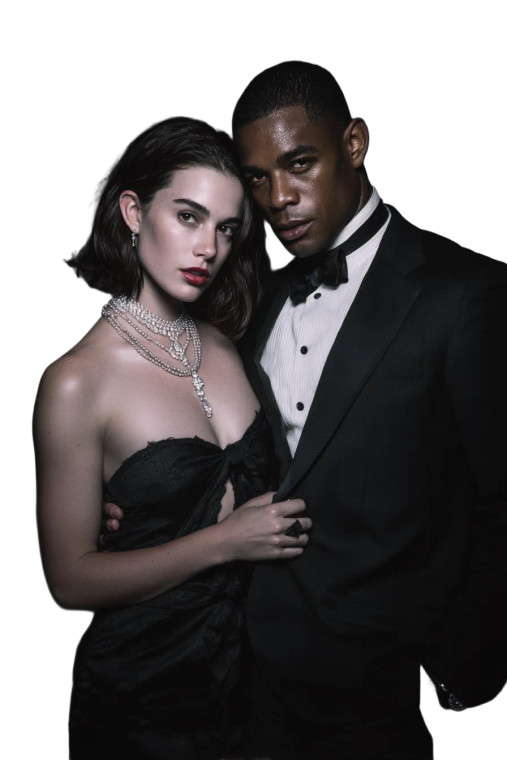 Elegant Couple Pose Vinyl Car Decal Sticker – Waterproof & UV-Resistant 8"