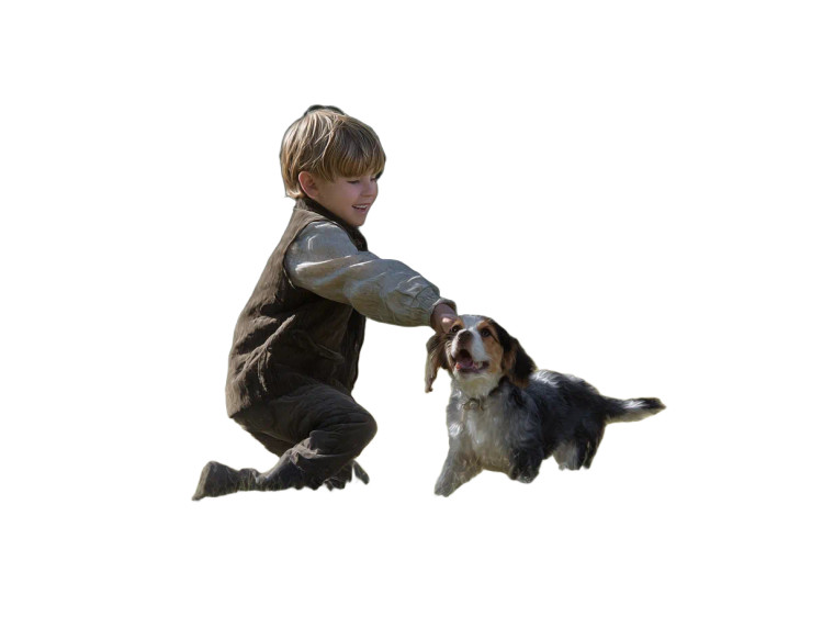 Boy With Dog Vinyl Car Decal Sticker – Waterproof & UV-Resistant 8"