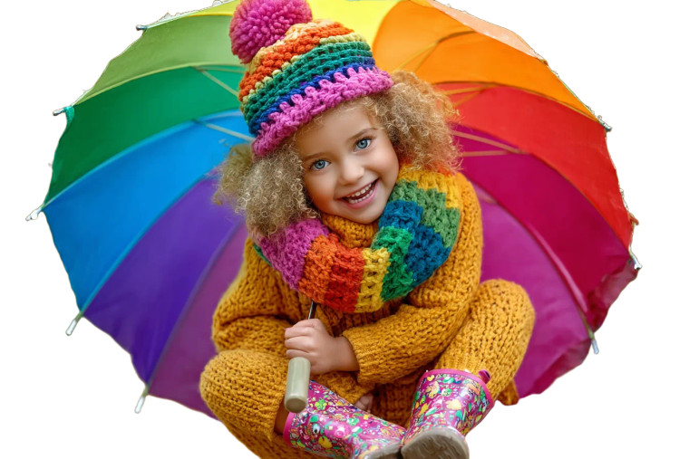 Happy Child With Umbrella Vinyl Car Decal Sticker – Waterproof & UV-Resistant 8"