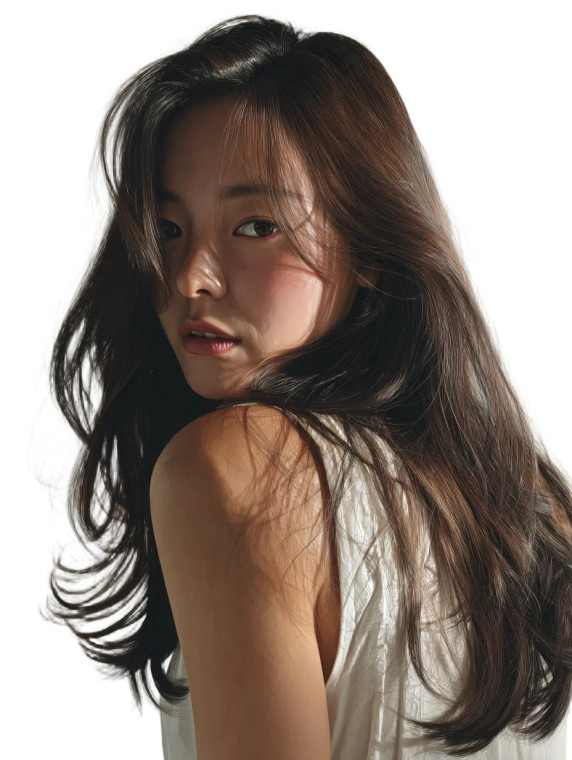 Korean Woman Portrait V24 Vinyl Car Decal Sticker – Waterproof & UV-Resistant 8"