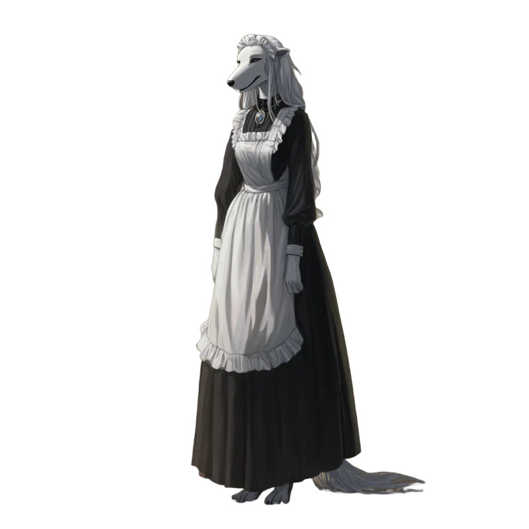 Anthro Borzoi Housemaid Vinyl Car Decal Sticker – Waterproof & UV-Resistant 8"