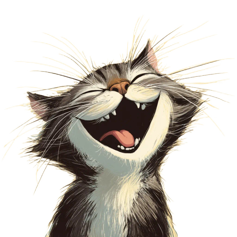 Laughing Cat Vinyl Car Decal Sticker – Waterproof & UV-Resistant 8"