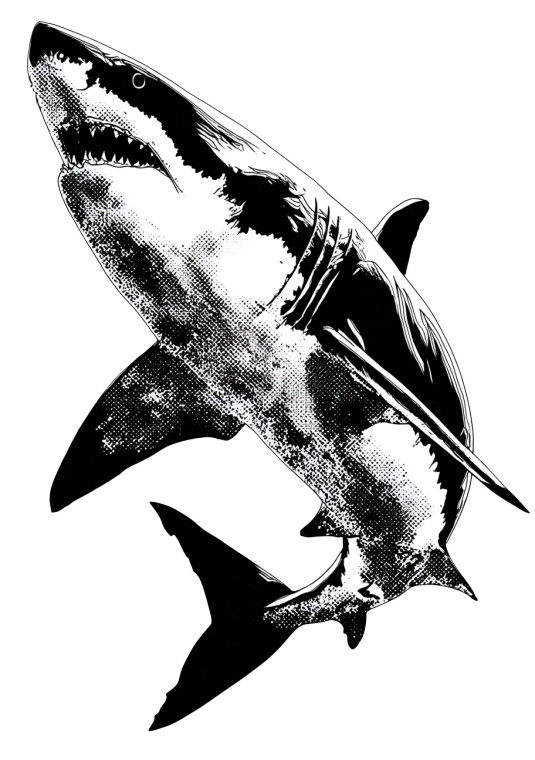 Shark Stencil Art Vinyl Car Decal Sticker – Waterproof & UV-Resistant 8"